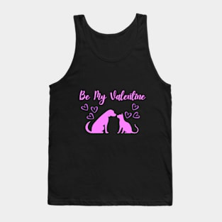 Be My Valentine, Romance, Romantic Puppy and Kitty Valentine Tank Top